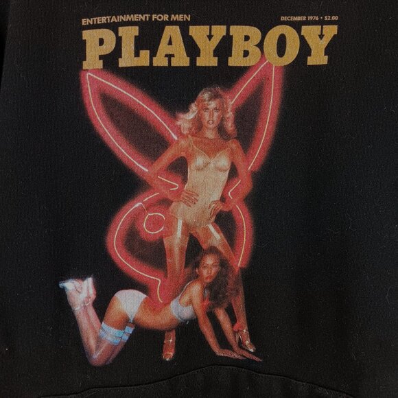 Playboy Black Hoodie Retro Cover Graphic Size Medium Black Entertainment For Men - Picture 2 of 9